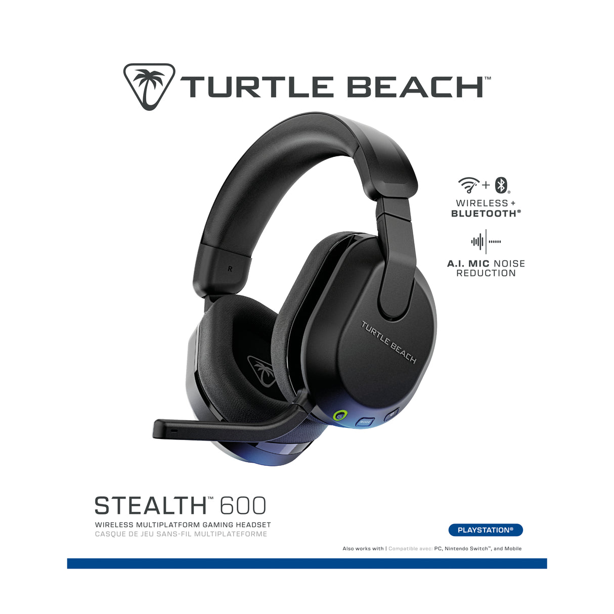 Casque de gaming multi-plateforme sans fil - TURTLE BEACH - Stealth™ 600 PS (Gen 3) - Noir
