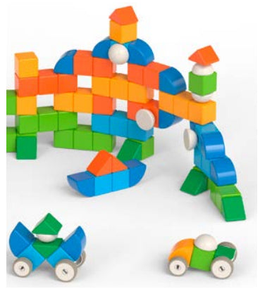 Tuiles magnétiques - GEOMAG - Tiles Gems Vehicles - 24 pieces - Effet cristal - Des 3 ans