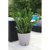 Pot de fleurs rond en plastique - RIVIERA - EVA NEW - Avec réserve d'eau - Ř45 x H45 cm - 49 L - Taupe