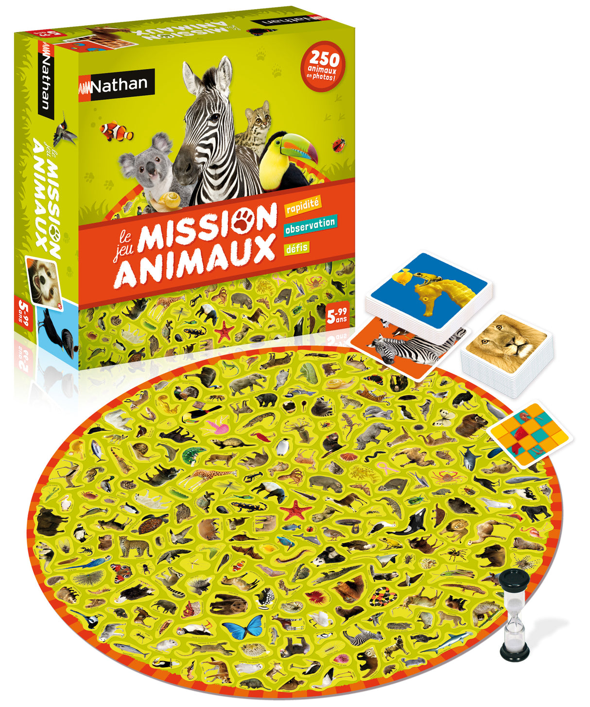Jeu de Société - NATHAN - Mission Animaux - Observation et Rapidité - 250 Photos Réelles