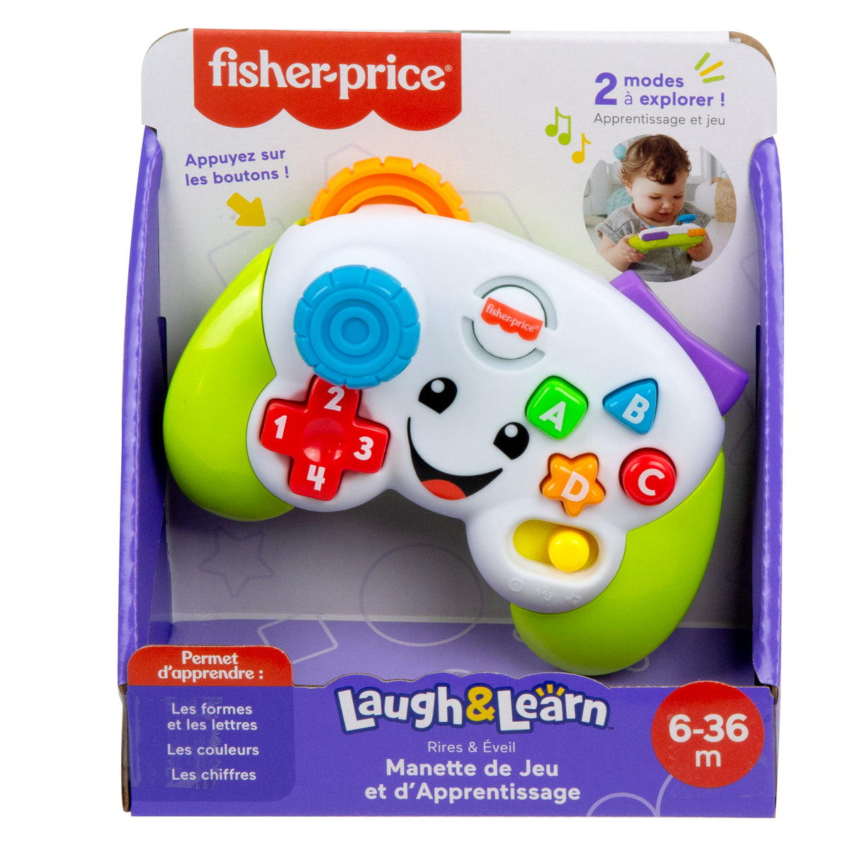 Fisher-Price-Manette de jeu et d'apprentissage Rires et Éveil HXB63