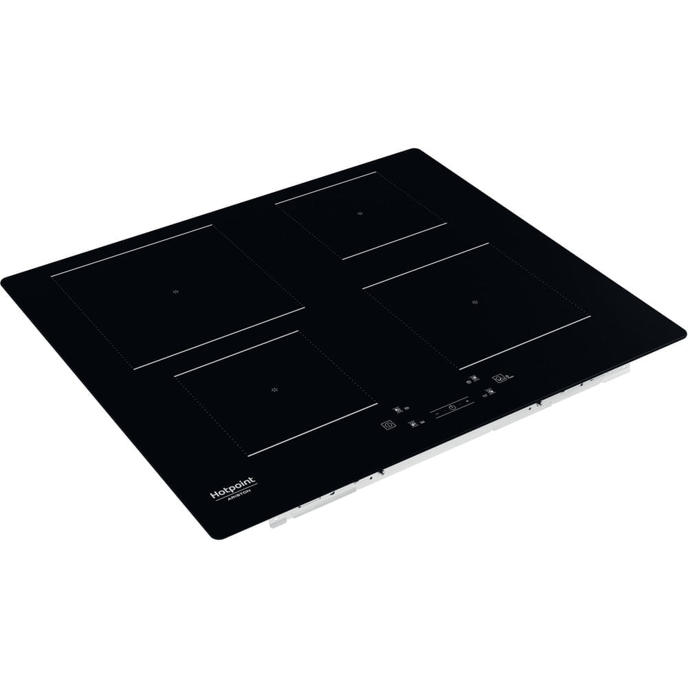 Table de cuisson induction - HOTPOINT - 4 foyers - L60 cm - HQ5660SNE - 7200 W - Revetement verre noir