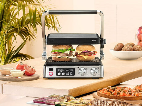 Grill multifonctions - BRAUN - Multi Grill 7 - 2000 W - 3 positions de chauffe - Noir / Acier