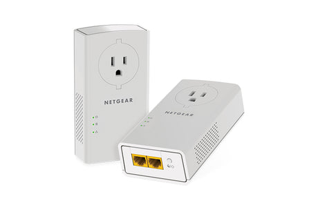 NETGEAR Pack de 2 adaptateurs CPL 2000 Mbit/s- 2 ports 10/100/1000 RJ45 - Avec prise intégrée PLP2000-100FRS