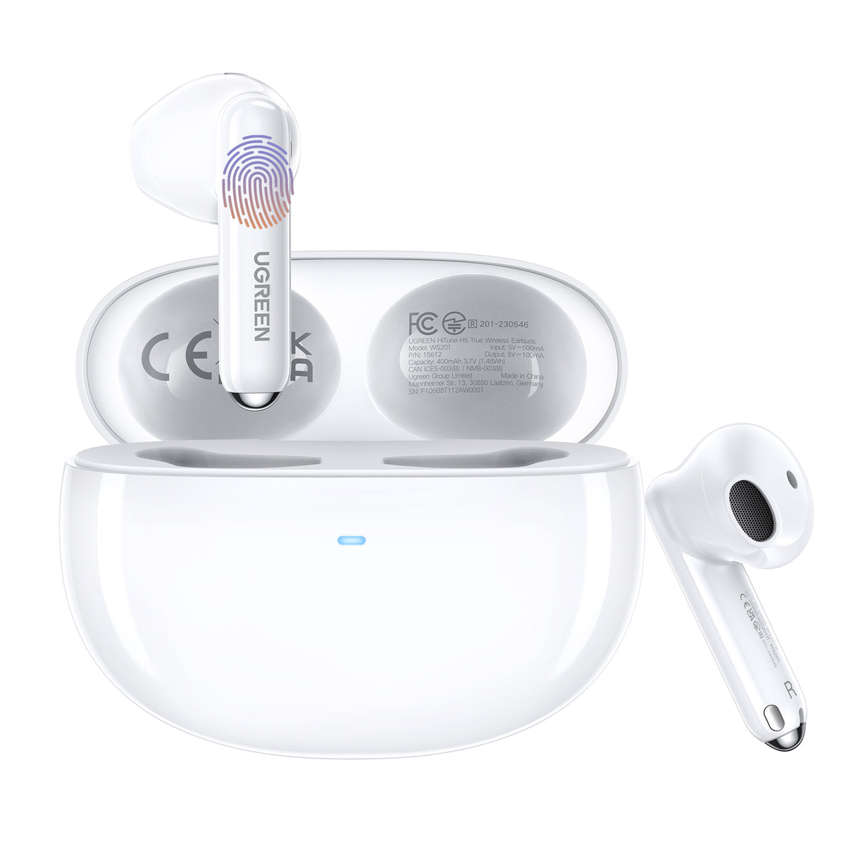 Écouteurs sans fil - UGREEN - Modele H5 - Bluetooth semi-intra - Blanc