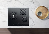 Table de cuisson Gaz - WHIRLPOOL AKT404NB - 3 foyers - 6350W - L59 x P51cm - Noir