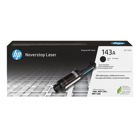 Recharge de toner noir HP 143A Neverstop authentique (W1143A) pour HP Neverstop 1000/1200 series