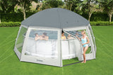 BESTWAY - Dôme de protection pour piscine - Octogonal 600 x 600 x 295 cm - Gris