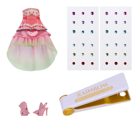 Rainbow High - Poupée Mannequin Be Dazzling - Adeline Rose - 28 cm - Pierres précieuses scintillantes et accessoires inclus