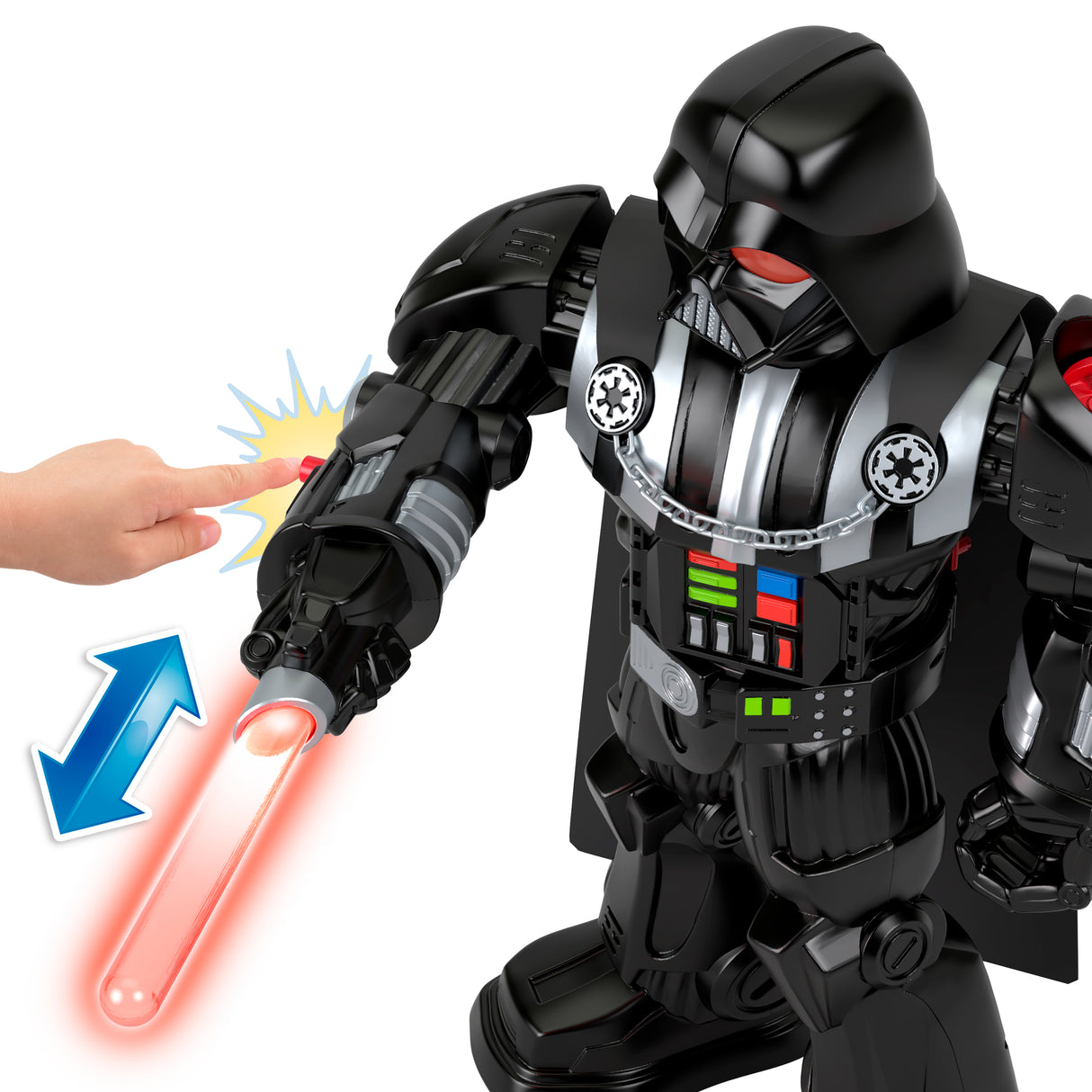 Robot Imaginext Dark Vador de plus de 60 cm, avec effets sonores et lumineux, Star Wars, des 3 ans, Fisher-Price HXG51