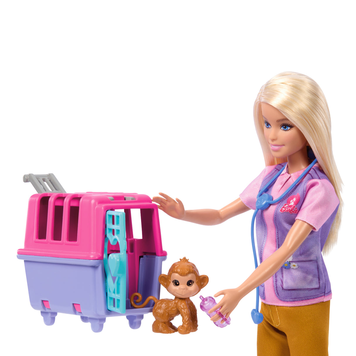 Barbie-Sauvetage d'Animaux-Coffret poupée blonde et accessoires HRG50