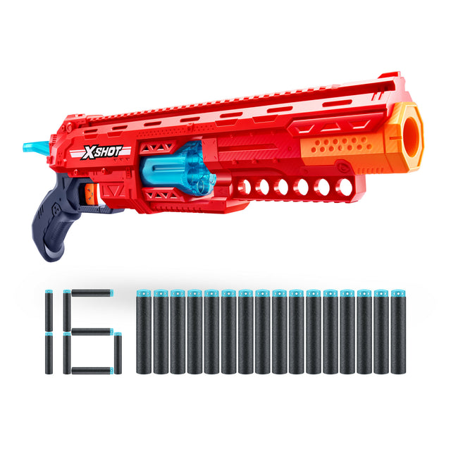 Lanceur de fléchettes - ZURU - X-SHOT Caliber - Barillet rotatif - Portée 27m - 16 fléchettes incluses