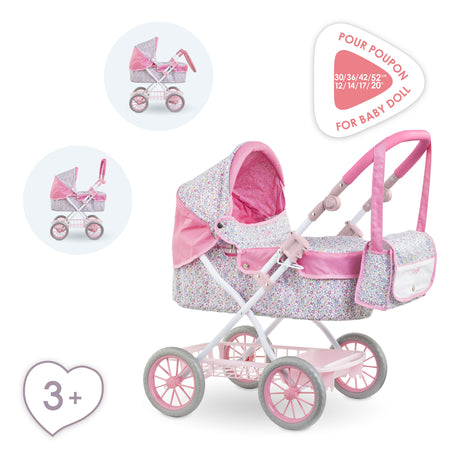 Accessoires poupons - COROLLE - Landau Floral - pour poupons 36 a 52 cm - des 3 ans