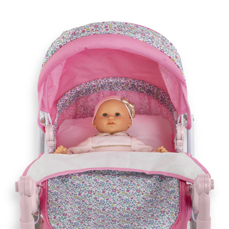 Accessoires poupons - COROLLE - Landau Floral - pour poupons 36 a 52 cm - des 3 ans
