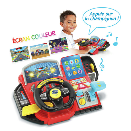 Simulateur de conduite pour enfant - VTECH Super Console Turbo Pilote - Écran couleur et 20 jeux inclus