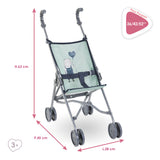 Poussette canne - COROLLE - Sauge - Légere - Pliable - Pour poupons 36/52 cm