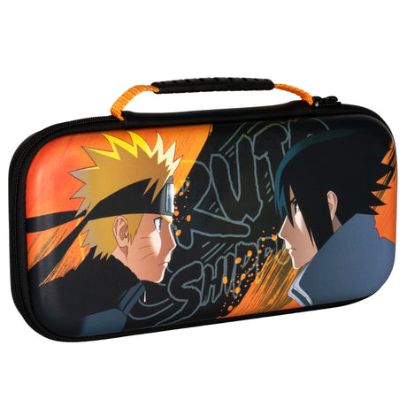 Housse de protection - Nintendo Switch 2 - Konix - Naruto Shippuden - Rangement accessoires - Naruto et Sasuke - Noir et orange