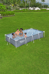 Piscine hors sol tubulaire BESTWAY - Steel Pro™ - 366 x 201 x 66 cm - Rectangulaire - décor graphique