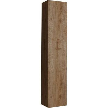 Ensemble meuble Salle de bain 110cm simple vasque + colonne - Coloris chene clair et laqué blanc - HAMBOURG