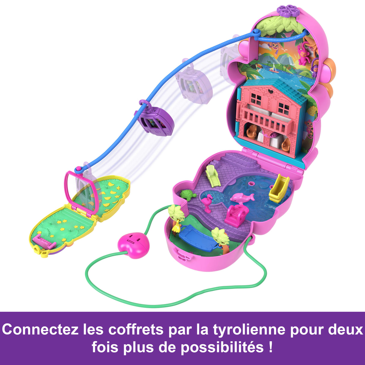 Polly Pocket-Maman Singe et Son Bébé-Coffret 2 mini-figurines HWP04