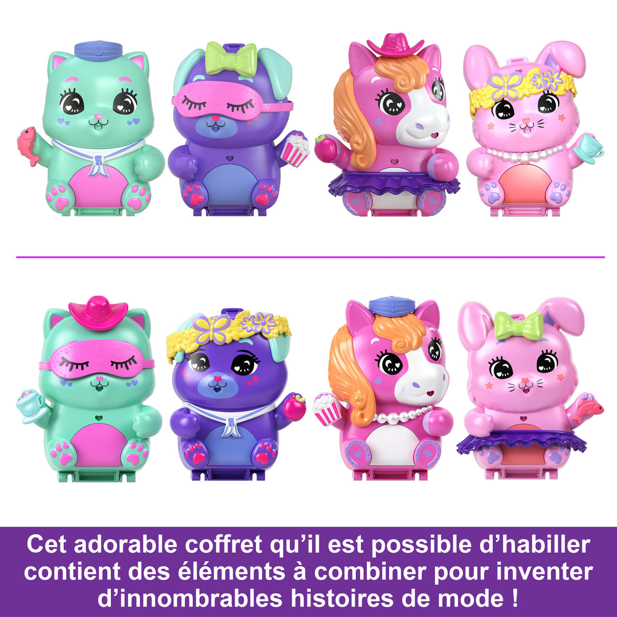 Polly Pocket-Coffret Chaton Marin-Jouet De Voyage - 4 ans+- JCR37