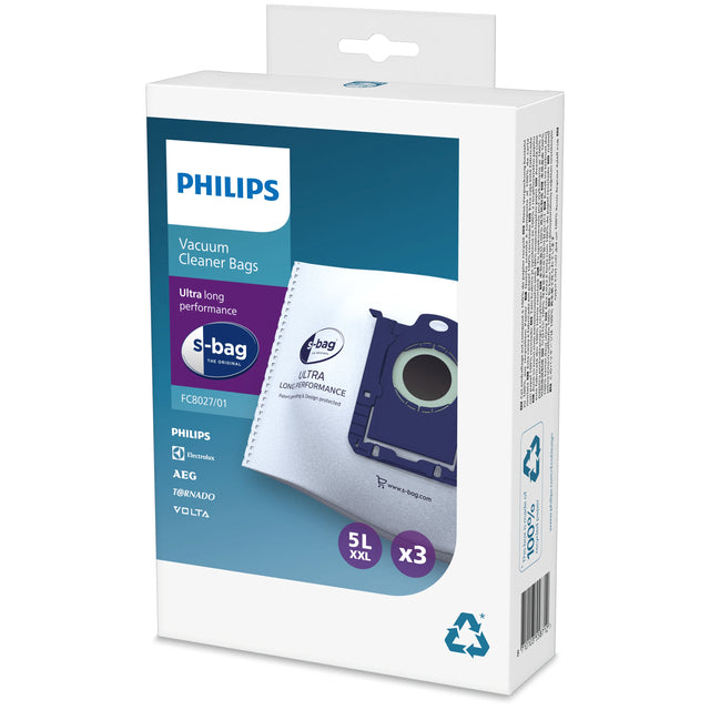 Sac d'aspirateur Philips SBAG Original, haute performance, volume 5L, 3 pieces