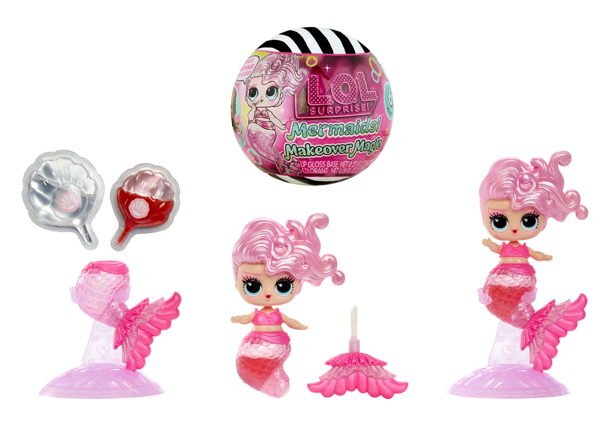 L.O.L. Surprise! - Sirenes  - Brillant a Levres a faire soi-meme, Mélangez et créez du Maquillage, 6 Poupées a Collectionner -  4 an