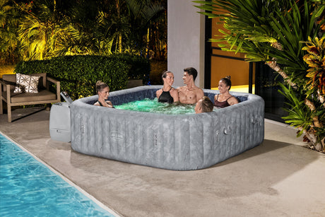 Spa gonflable BESTWAY - Lay-Z-Spa San Fransisco - Hydrojets - 230 x 230 x 71 cm - 5 a 7 places - Carré (couverture, 5 appuie-tete)