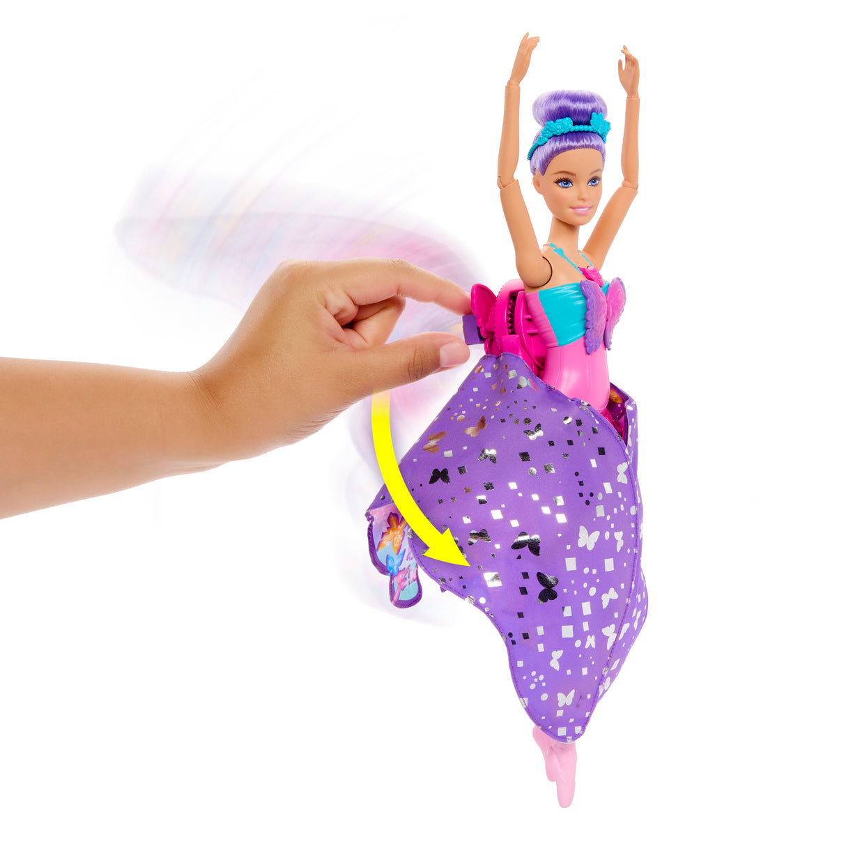 Barbie-De Danseuse a Papillon-Poupée transformation 2 en 1 HXJ10