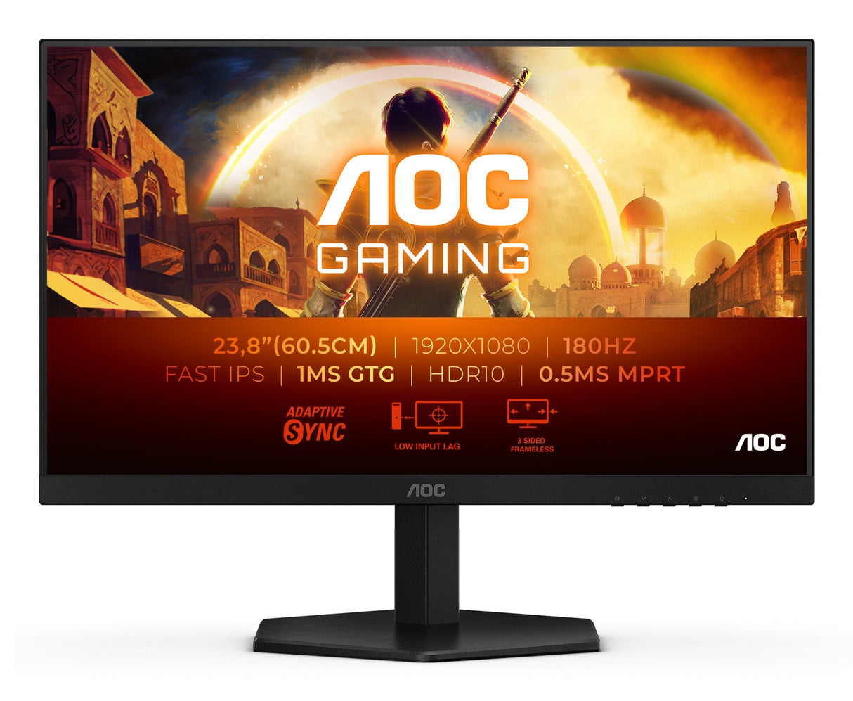 Ecran PC Gamer - AOC - 23,8'' - FHD - 180Hz - Dalle Fast IPS - 0,5 ms - 24G42E