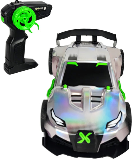 Voiture Télécommandée - EXOST - Metal Chrome 1:14 - 15 km/h - 31 -5 cm - argent et vert - des 5 ans