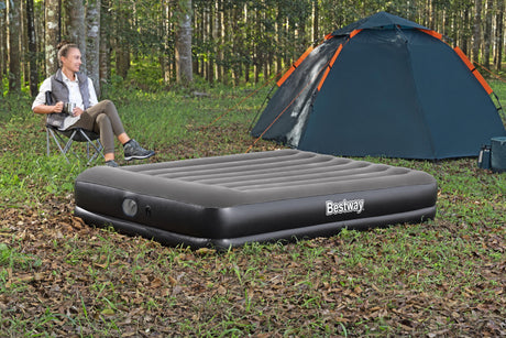 Matelas gonflable - BESTWAY - 671BU - Tritech Queen - 2 places, pompe USB intégrée, 2,03 m x 1,52 m x 36 cm