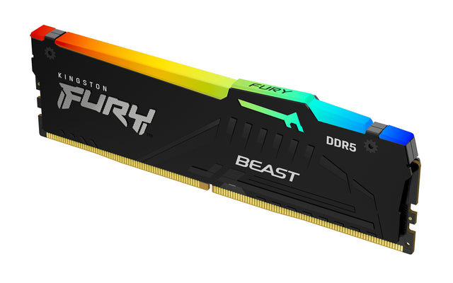 Barrette mémoire 32Go DIMM DDR5 Kingston Fury Beast RGB  5200MHz (Noir)