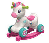 Licorne ŕ bascule et ŕ roues - Clementoni - Rose - Capteur de caresse et détecteur de mouvement