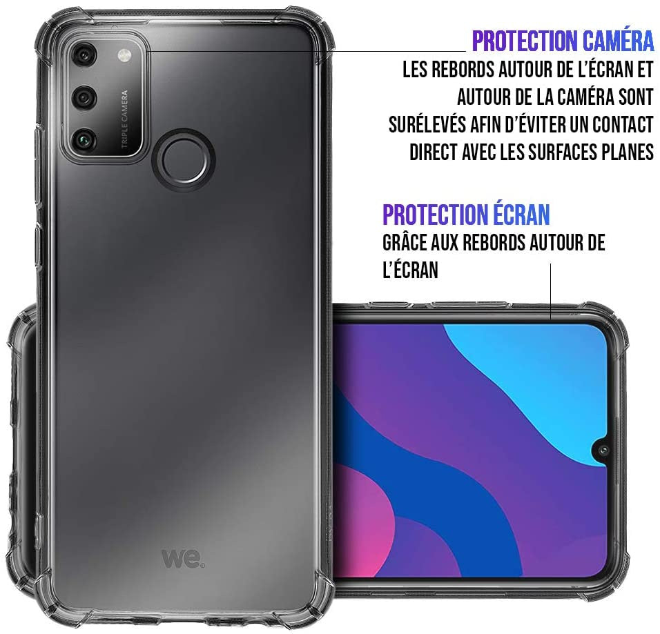 WE Coque de protection TPU HONOR 9A Transparent: Anti-chocs - ultra résistant
