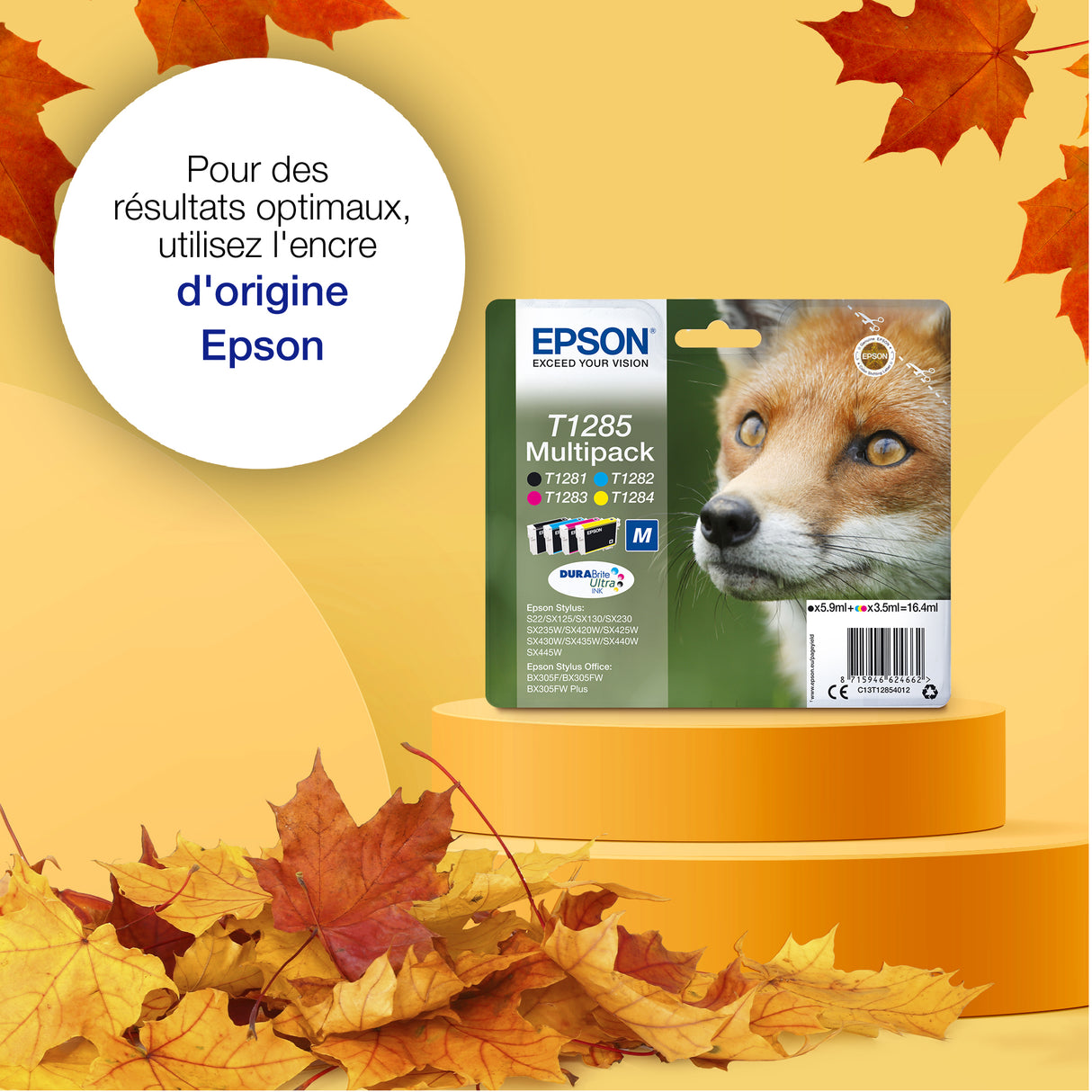 EPSON Cartouche d'encre T1281 Noir - Renard (C13T12814012)