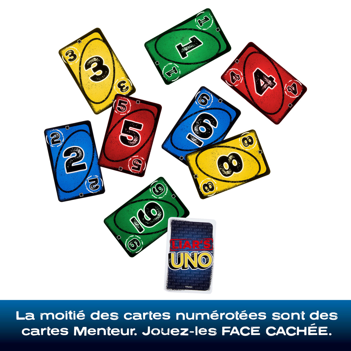 UNO Liar's - Jeu de cartes pour adultes, enfants, familles - Jeu d'astuce et de bluff - Mattel Games - JLH43 - 7 ans et +