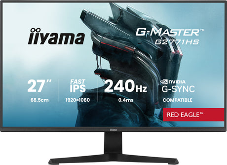 Ecran PC Gamer - IIYAMA - 27 - FHD - 240Hz - Dalle Fast IPS - 0,4ms - G-Master Red Eagle G2771HS-B1