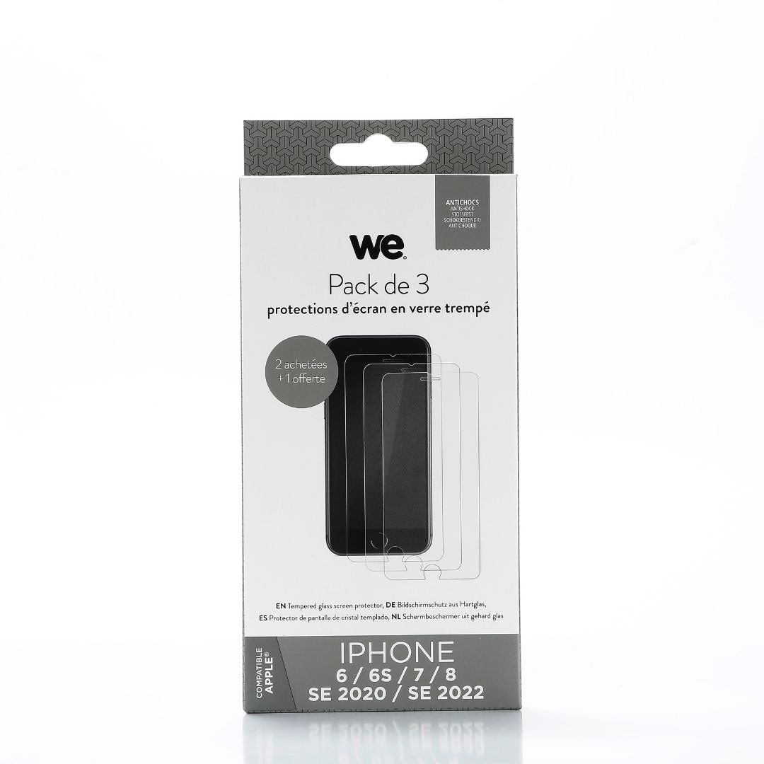 WE BUNDLE 3 verres trempés IPHONE 7 / 8 / SE 2020 / SE 2022