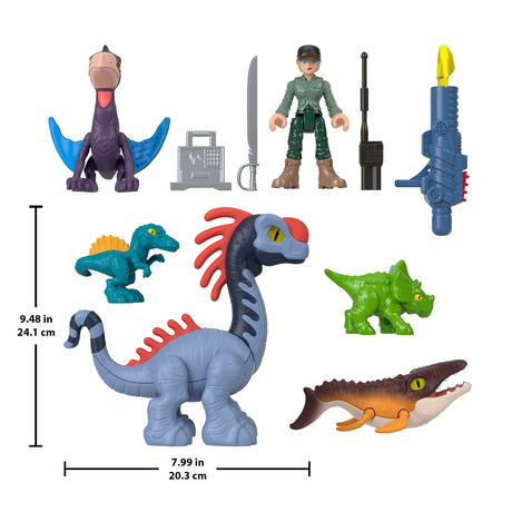Fisher-Price Figurines Dinosaures Air, Mer, Terre - Jurassic World - Multipack Imaginext - Des 3 ans - JFR25