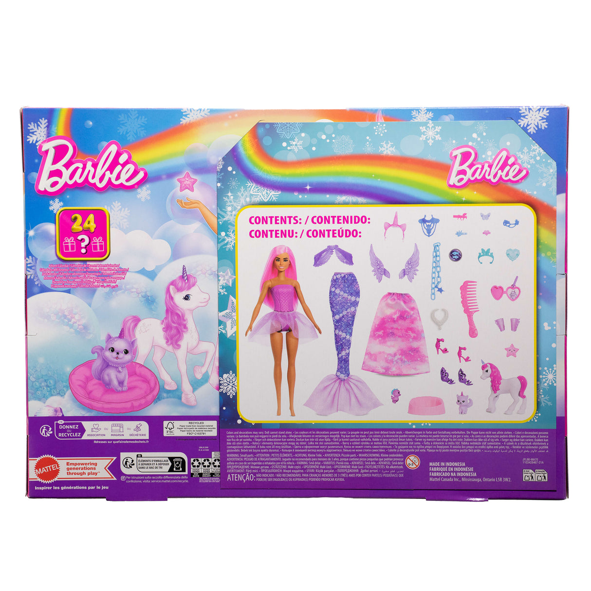 Barbie - Calendrier de l'Avent - Avec poupée mode et 24 surprises - Barbie - JFL66