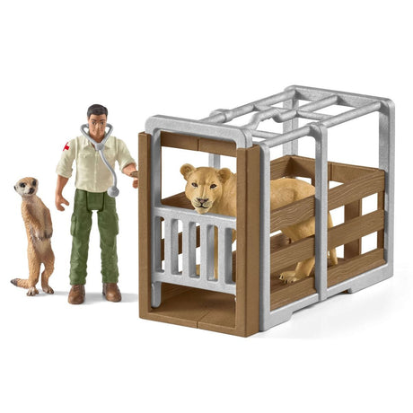 Gros camion de sauvetage d'animaux, coffret de jeu de 45 pieces avec 2 figurines d'animaux, 1 figurine de ranger articulée et des