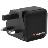 Chargeur secteur Verbatim Mini GaN 1x USB-A + 2x USB-C 70W (Noir)
