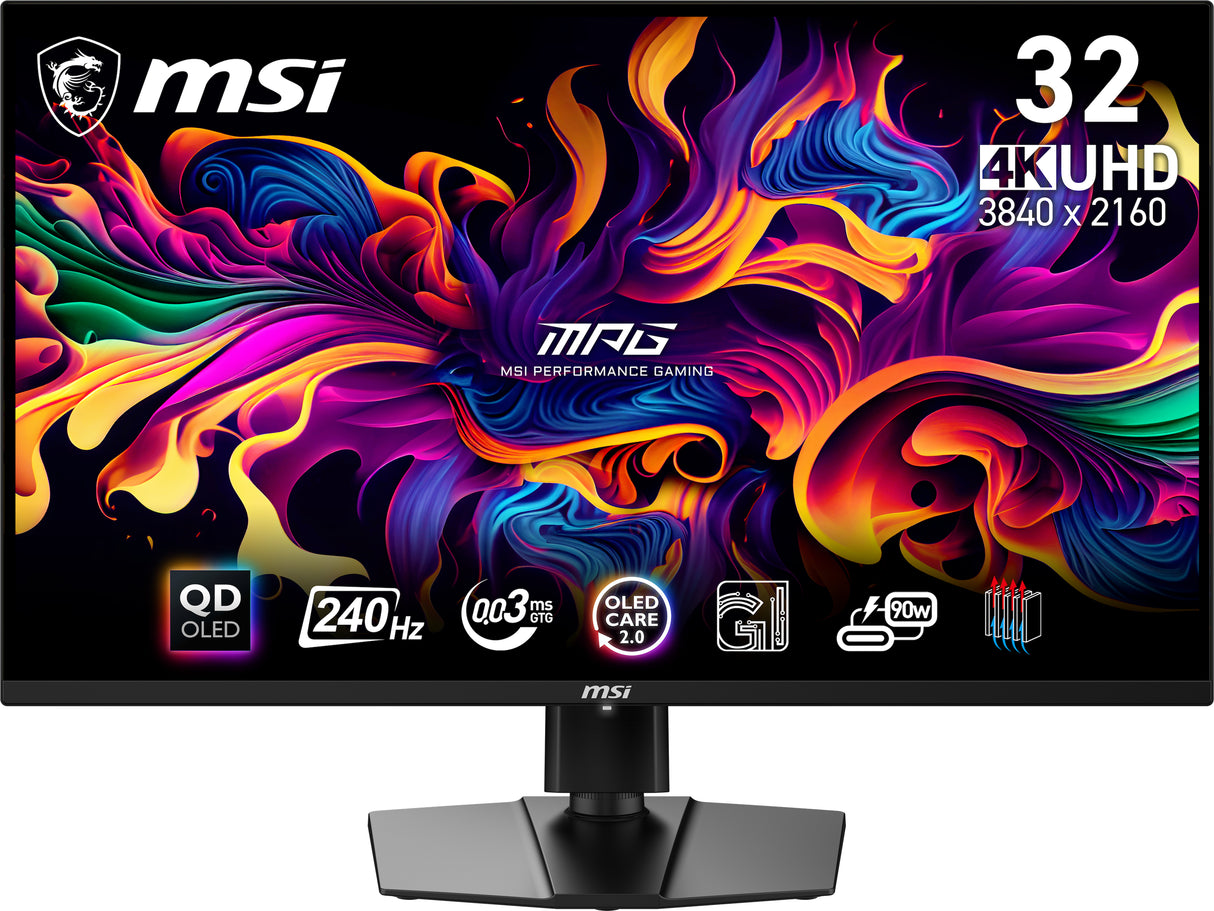 Ecran PC Gamer - MSI - 31,5 - UHD - 240Hz - Dalle QD-OLED - 0,03ms - Ajustable en hauteur - MPG 321URX QD-OLED