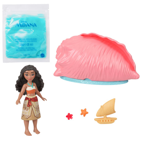 Coquillage Océan Surprise Vaiana, Modele aléatoire figurines et accessoires, Petite poupée ou figurines d'animaux avec sable a model