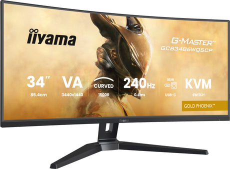 Ecran PC Gamer incurvé - IIYAMA - 34 - WQHD - 240Hz - Dalle VA - 0.4ms - Réglable en hauteur - G-Master GCB3486WQSCP-B1