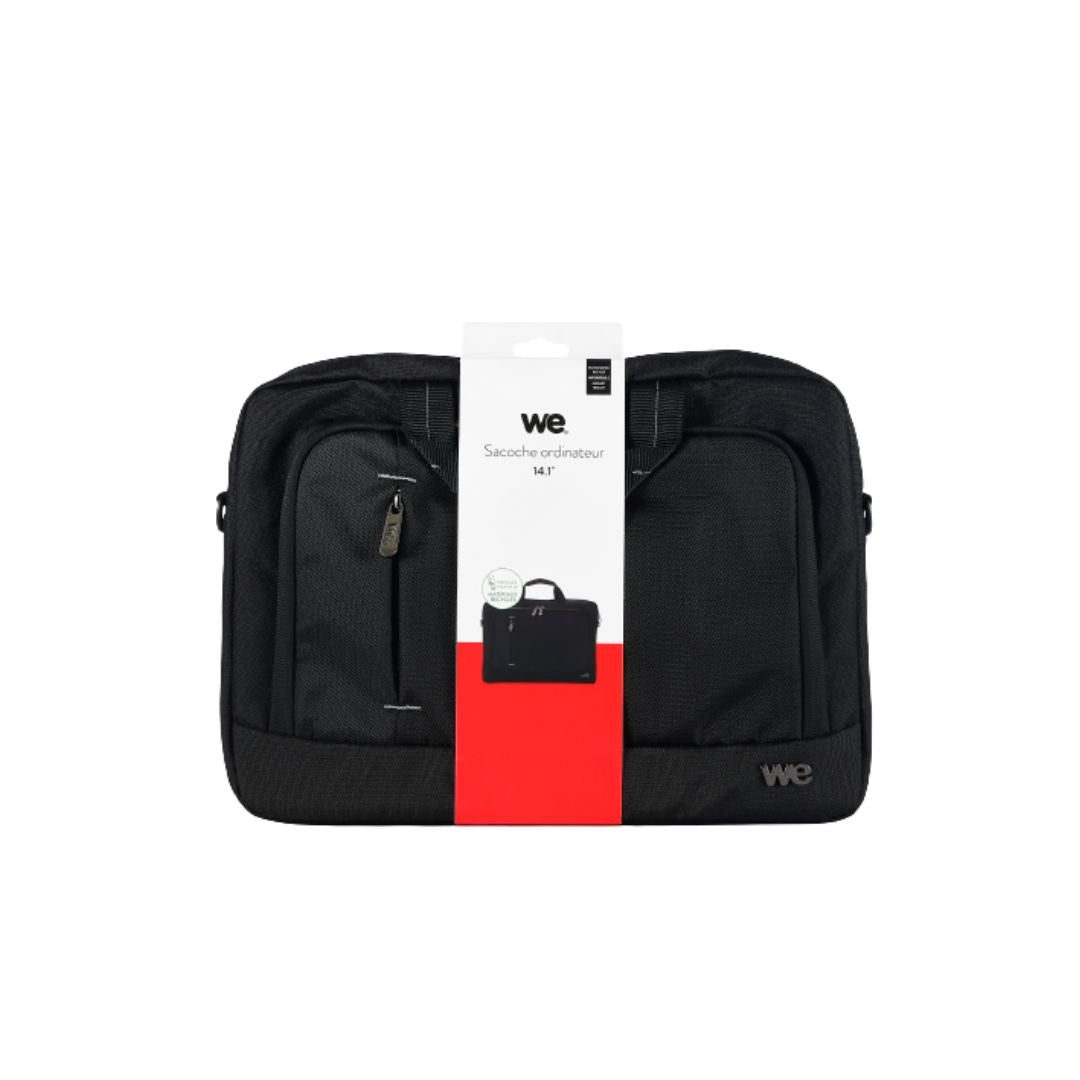 SACOCHE WE ECO 14.1'', éco-responsable en matière recyclé RPET 900D, surface im