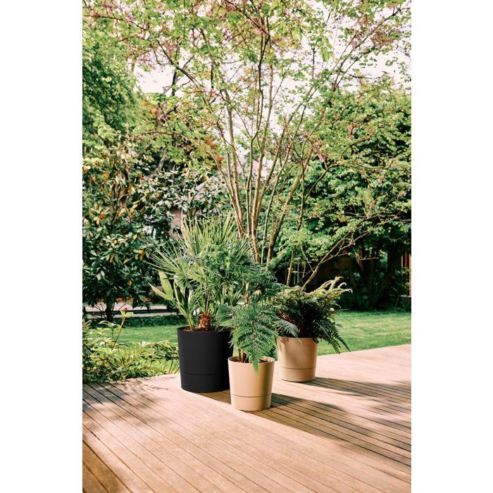 Pot de fleur rond - ELHO - Foss Rond 43 - 39 L - Ř 43 x H 43 cm - Noir - Extérieur