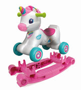 Licorne ŕ bascule et ŕ roues - Clementoni - Rose - Capteur de caresse et détecteur de mouvement