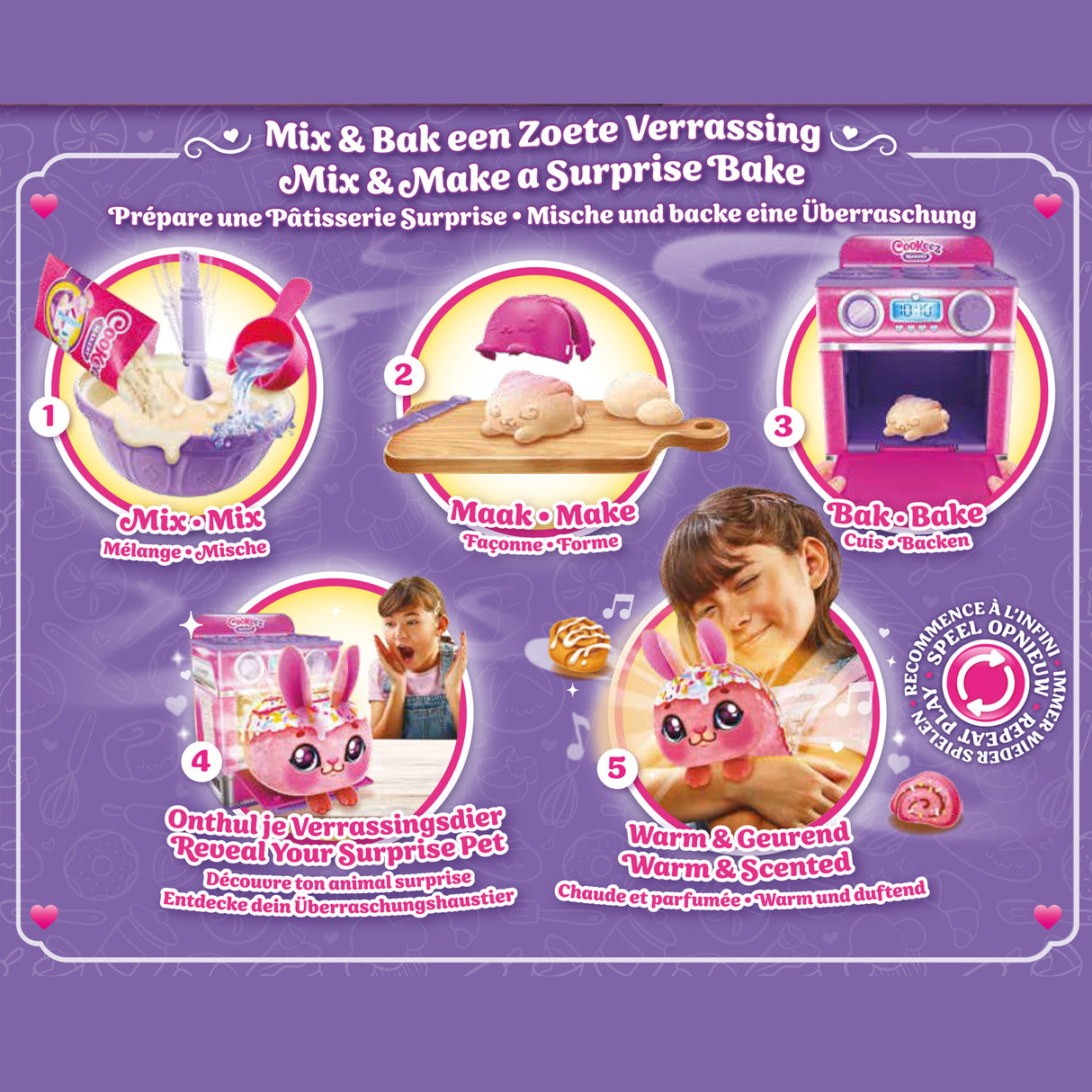 Fabrique a Pâtisserie Bleue - MOOSE TOYS - COOKEEZ MAKERY - Four interactif, peluche parfumée et accessoires